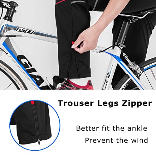 ROCKBROS Długie Spodnie Rowerowe Męskie Sportowe Spodnie do Biegania Czarne Spodnie