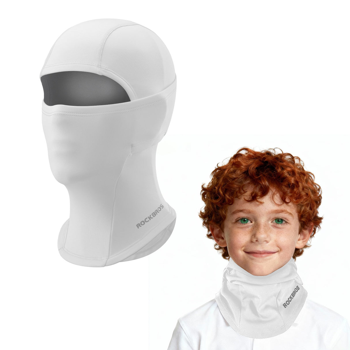 ROCKBROS Dziecięca Kominiarka Zimowa Wiatro-LF8734 KominiarkiBiałe