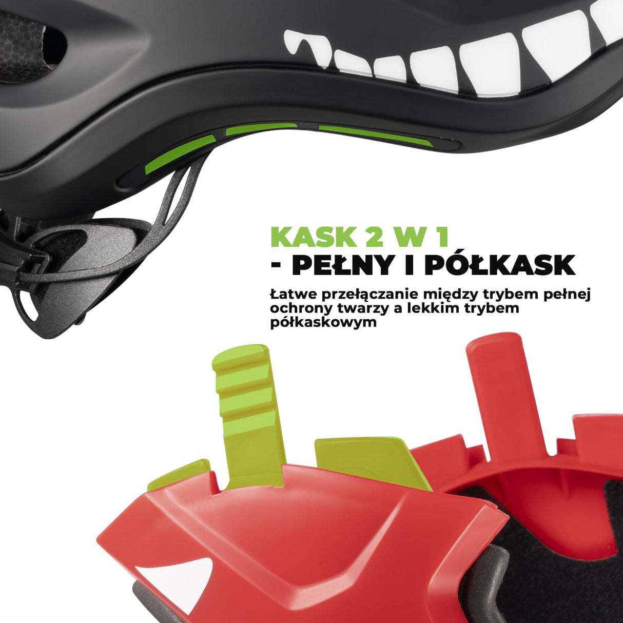 ROCKBROS Kask Dziecięcy z Motywem Kreskówkowym i Odpinaną Osłoną Podbródka-TT-32 Kaski