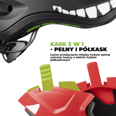 ROCKBROS Kask Dziecięcy z Motywem Kreskówkowym i Odpinaną Osłoną Podbródka-TT-32 Kaski