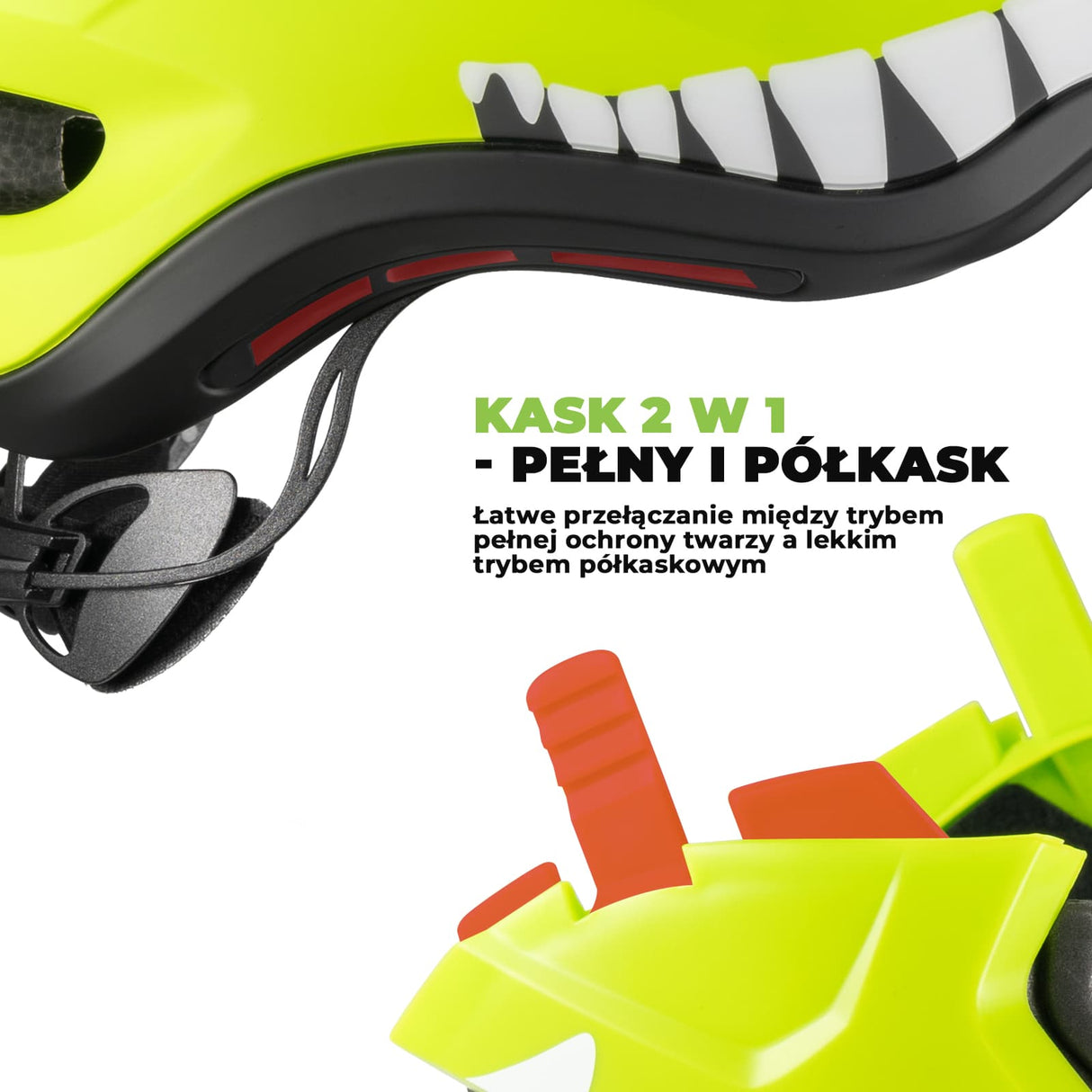 ROCKBROS Kask Dziecięcy z Motywem Kreskówkowym i Odpinaną Osłoną Podbródka-TT-32 Kaski