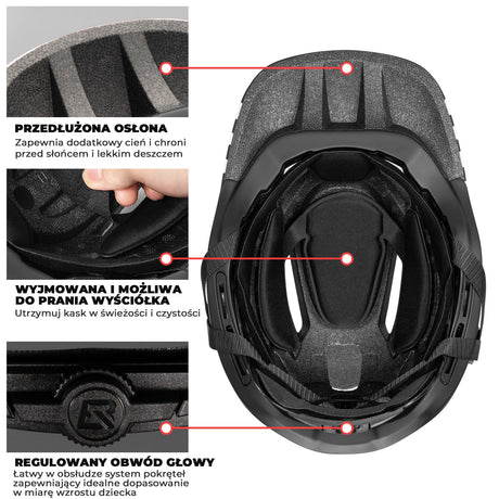 ROCKBROS Kask Dziecięcy z Motywem Kreskówkowym i Odpinaną Osłoną Podbródka-TT-32 Kaski