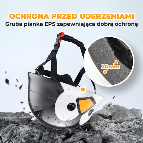 ROCKBROS Kask Dziecięcy Z Motywem Pingwina Pasuje do Obwód Głowy 48-52 cm Kaski