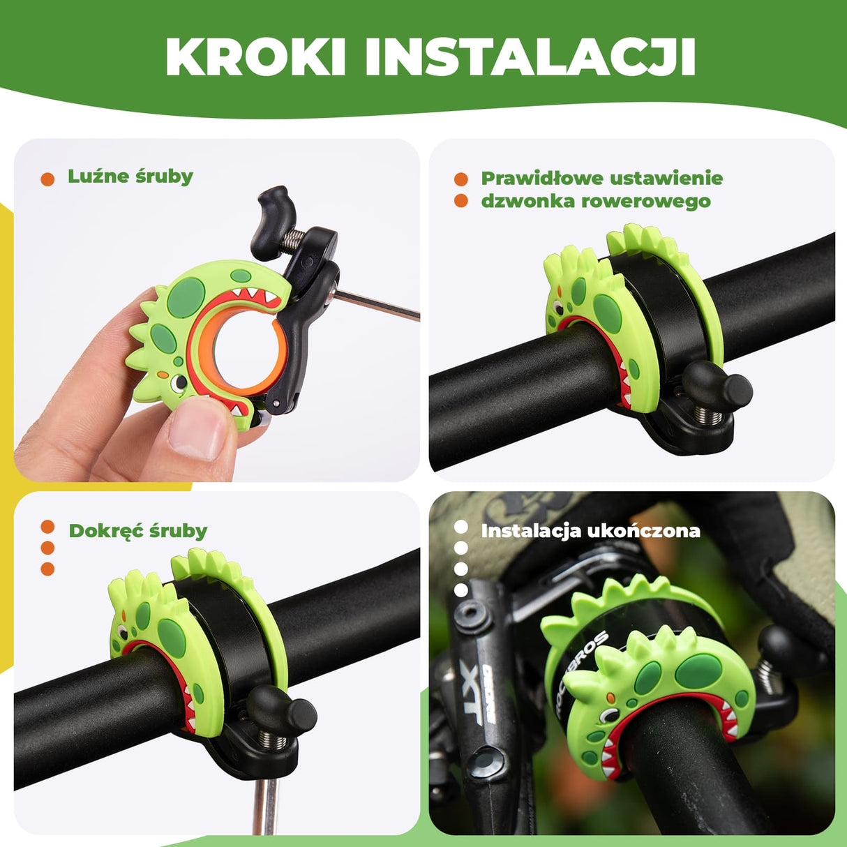 ROCKBROS Dzwonek Rowerowy dla Dzieci Na Kierownice 22,2–25,4 mm do 100 dB-LD-K1 Dzwonki