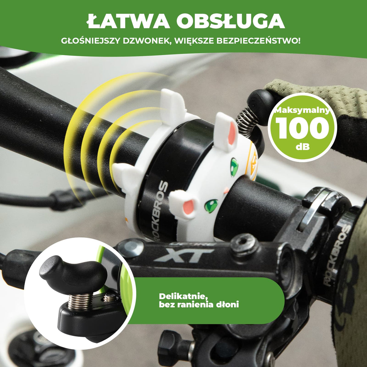 ROCKBROS Dzwonek Rowerowy dla Dzieci Na Kierownice 22,2–25,4 mm do 100 dB-LD-K1 Dzwonki