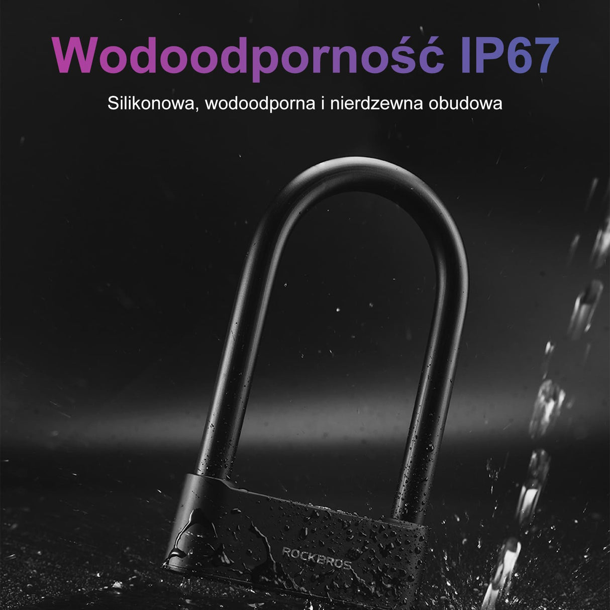 ROCKBROS Blokada Na Odcisk Palca Wodoodporna, Bluetooth z Kluczem Awaryjnym-818 Zapięcia