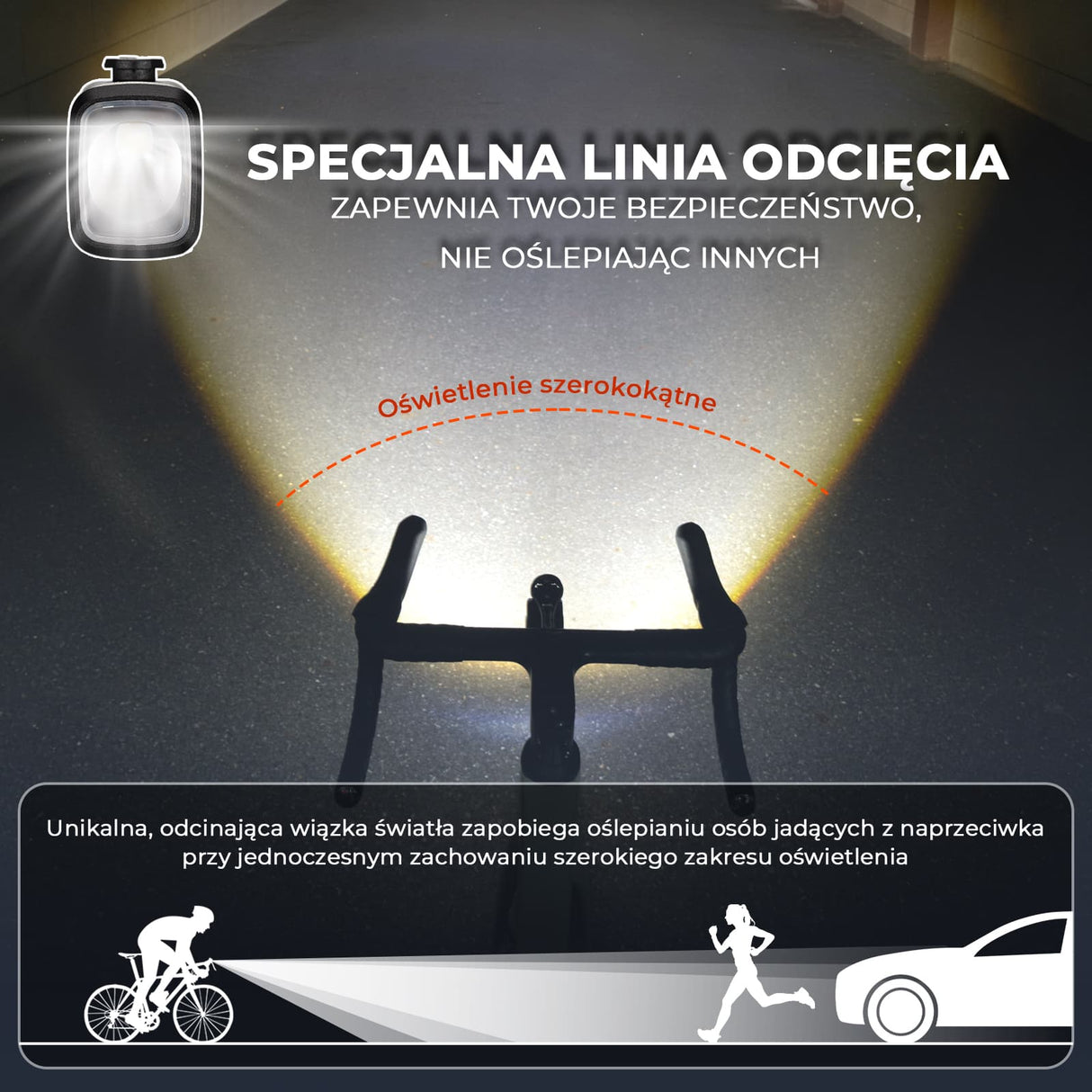 ROCKBROS Przednie Światło Rowerowe 1000 lm z Cyfrowym Wyświetlaczem-M6 Światła rowerowe