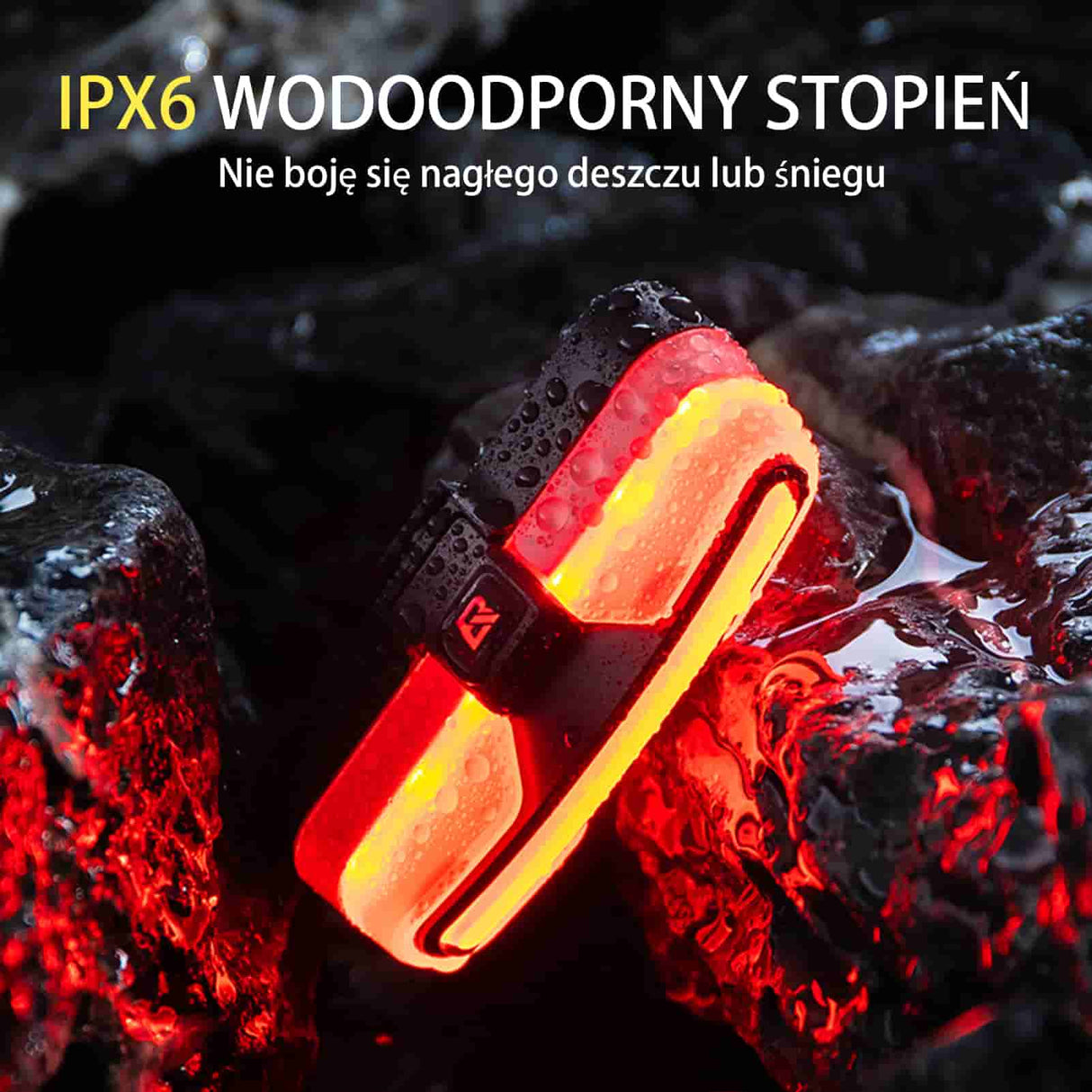 ROCKBROS Tylna Lampka Rowerowa USB Z Czujnikiem Hamowania 5 Trybów-REX02 Światła rowerowe