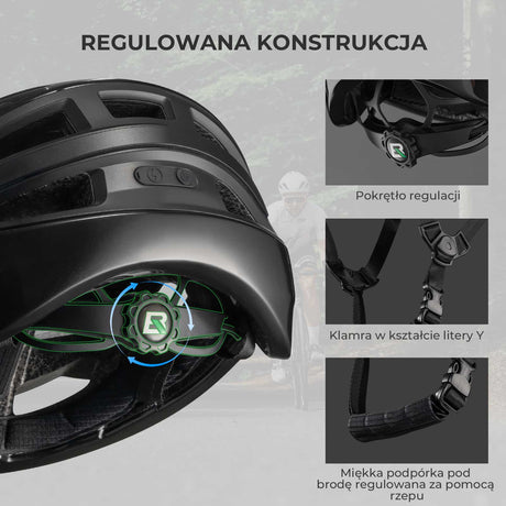 ROCKBROS Inteligentny Lekki Kask Rowerowy Z Tylną Lampką Sterowaną Pilotem, Z Regulowanym Obwodem Głowy
