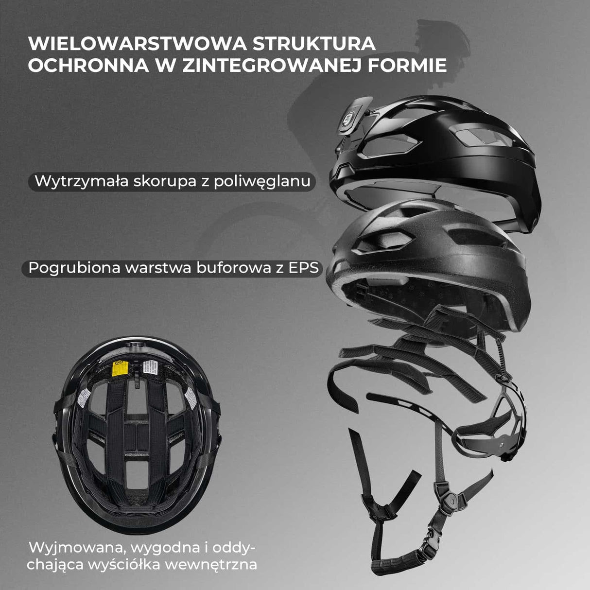 ROCKBROS Kask ze Zdalnie Sterowanym Światłem Tylnym-ZK-031 Kaski