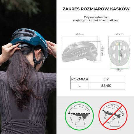 ROCKBROS Kask ze Zdalnie Sterowanym Światłem Tylnym-ZK-031 Kaski