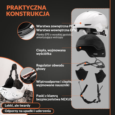 ROCKBROS Qunature Kask Narciarski z Ochraniaczami i Nausznikiem dla Kobiet i Mężczyzn-S-313 Kaski
