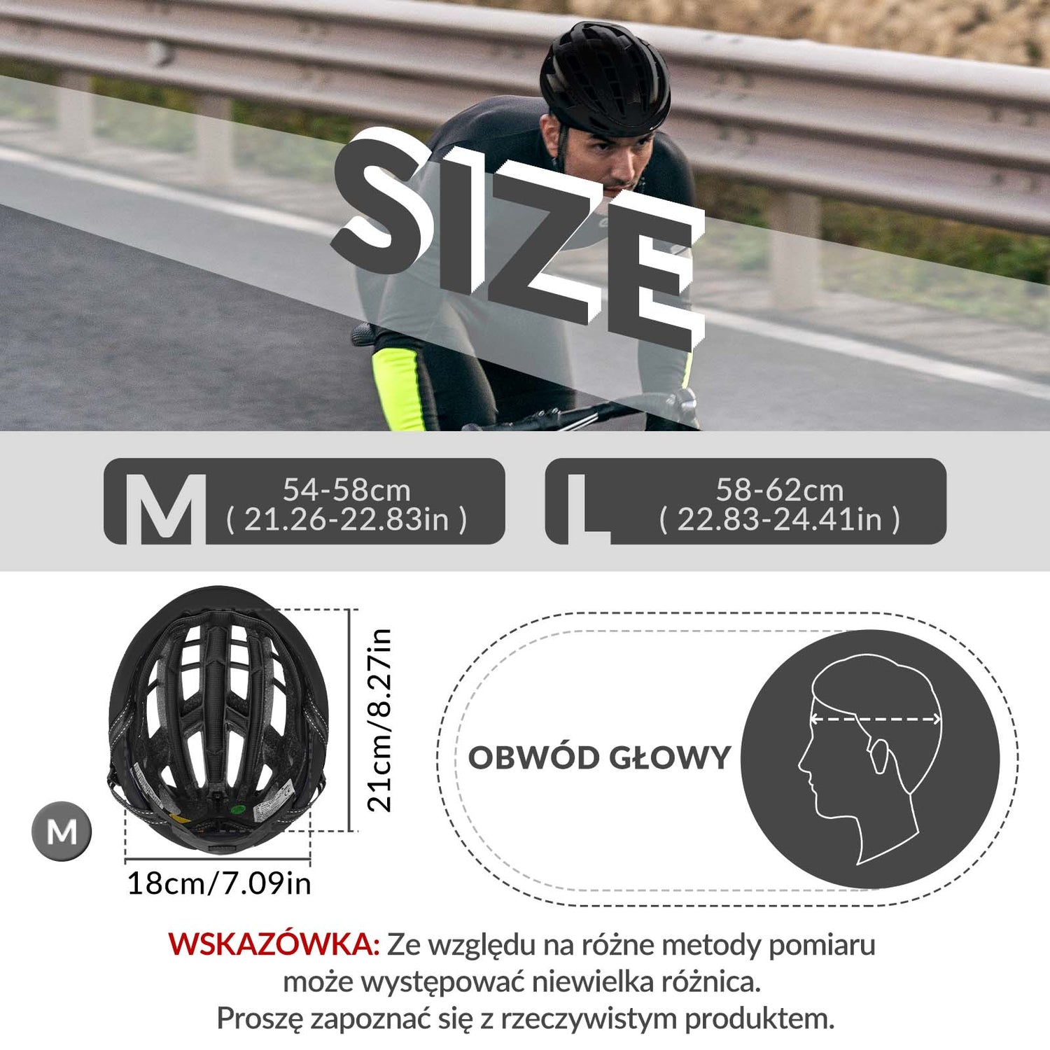 ROCKBROS ROCKBROS Kask Rowerowy Kolarski Kask Unisex Dorośli M(54-58cm) / L(58-62cm) Kaski