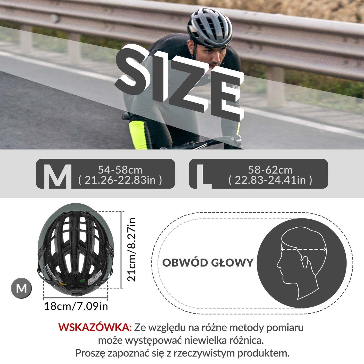 ROCKBROS kask rowerowy kolarski unisex dla dorosłych, dostępny w rozmiarach M (54-58 cm) i L (58-62 cm), lekki i wygodny, zapewniający optymalną ochronę podczas jazdy na rowerze.