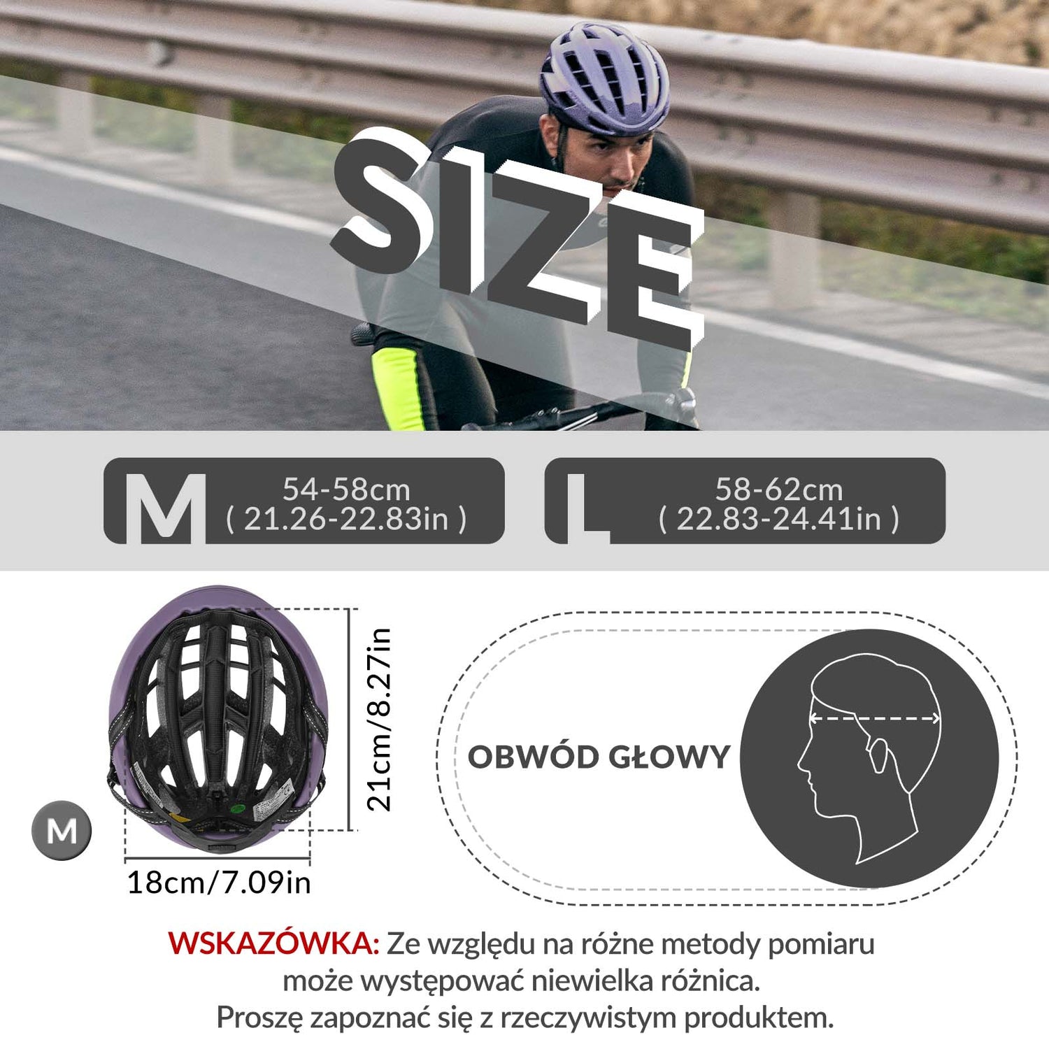 ROCKBROS kask rowerowy kolarski unisex dla dorosłych, dostępny w rozmiarach M (54-58 cm) i L (58-62 cm), lekki i wygodny, zapewniający optymalną ochronę podczas jazdy na rowerze.