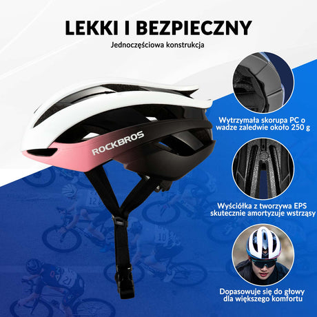 ROCKBROS ROCKBROS Kask Rowerowy Regulowany Kask Kolarski Lekki M/L 55-58/58-61cm Kaski