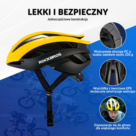 ROCKBROS ROCKBROS Kask Rowerowy Regulowany Kask Kolarski Lekki M/L 55-58/58-61cm Kaski