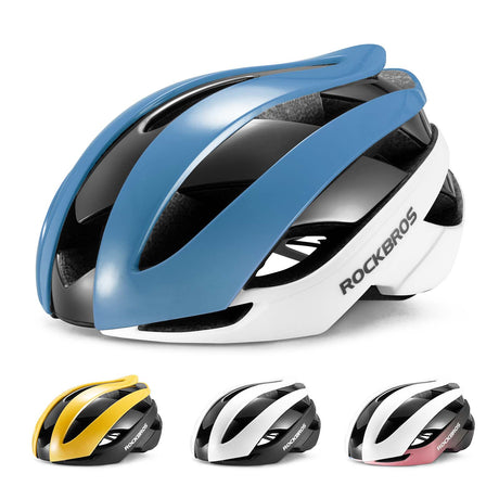 ROCKBROS ROCKBROS Kask Rowerowy Regulowany Kask Kolarski Lekki M/L 55-58/58-61cm KaskiNiebieski-Biały M