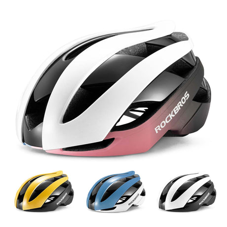ROCKBROS ROCKBROS Kask Rowerowy Regulowany Kask Kolarski Lekki M/L 55-58/58-61cm KaskiRóżowy-Niebieski M