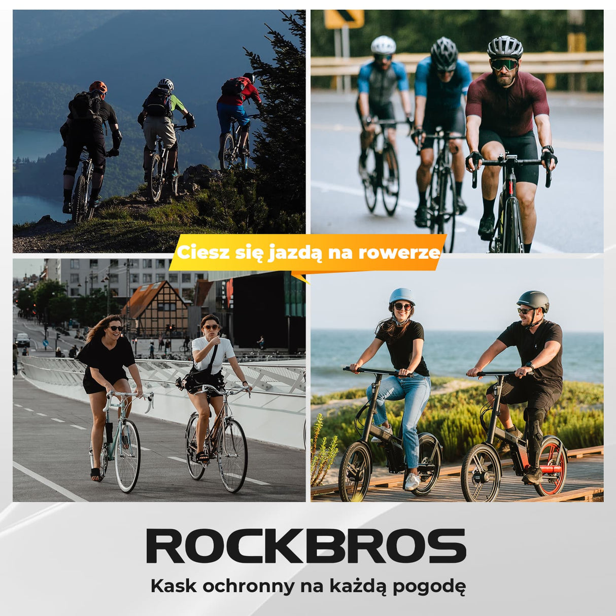 ROCKBROS Kask Rowerowy z LED Lekki, Oddychający i Z USB Ładowaniem-ZK-013 Kaski