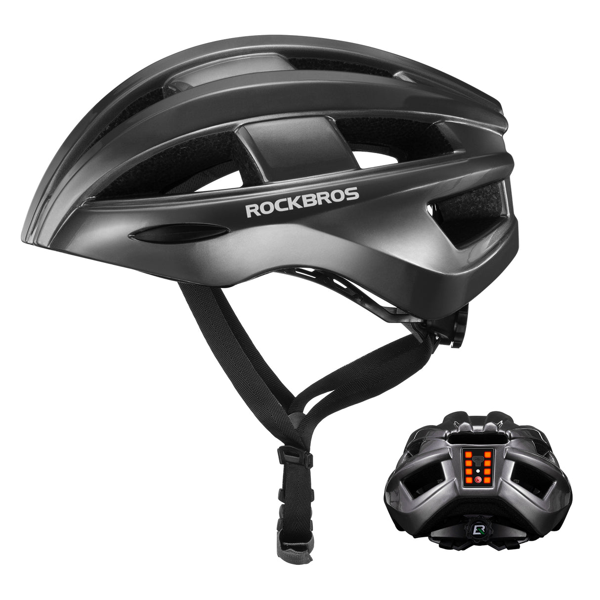 ROCKBROS Kask Rowerowy z LED Lekki, Oddychający i Z USB Ładowaniem-ZK-013 KaskiTi Pasuje do obwodu głowy 55-60 cm