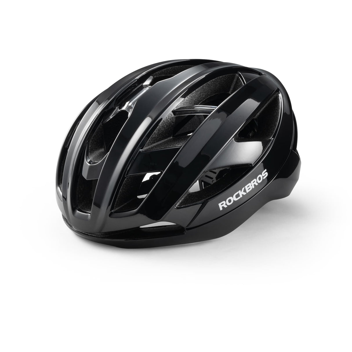ROCKBROS Kask Rowerowy z Ramą Wzmacniającą Bezpieczny i Lekki-LK-69 KaskiBłyszczący czarny M(Pasuje do obwodu głowy 54-58 cm)