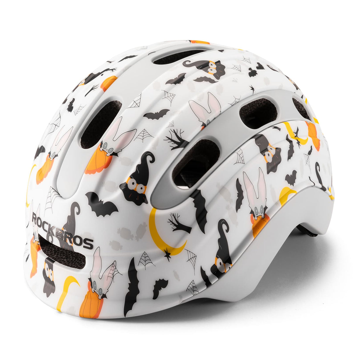 ROCKBROS Kask Rowerowy z Uchwytem Na Światło Tylne Dla Dzieci w Wieku 6-18 Lat-LK-23 KaskiBiały Regulowany (54-58 cm)