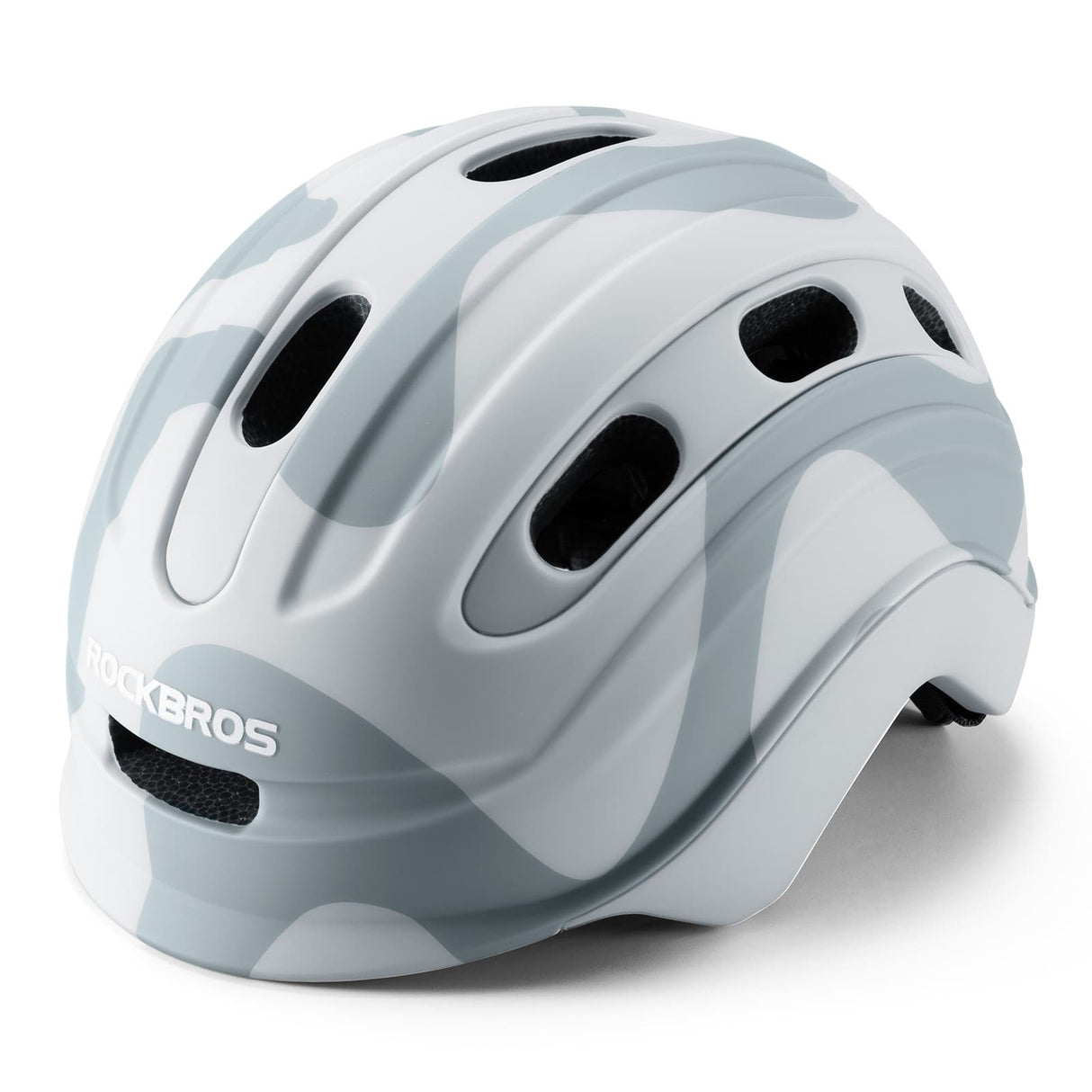 ROCKBROS Kask Rowerowy z Uchwytem Na Światło Tylne Dla Dzieci w Wieku 6-18 Lat-LK-23 KaskiGrau Regulowany (54-58 cm)