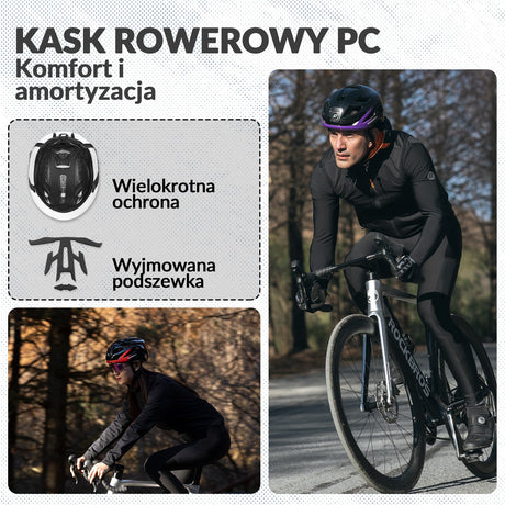 ROCKBROS Kask Rowerowy z Lampką Męski Damski-ZK-077 Kaski