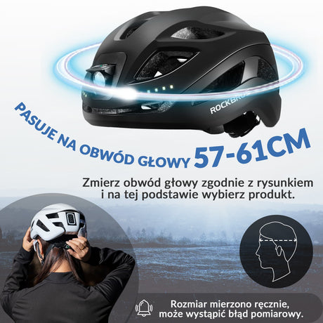 ROCKBROS Kask Rowerowy z Lampką Męski Damski-ZK-077 Kaski