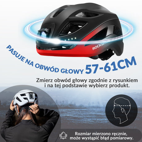 ROCKBROS Kask Rowerowy z Lampką Męski Damski-ZK-077 Kaski