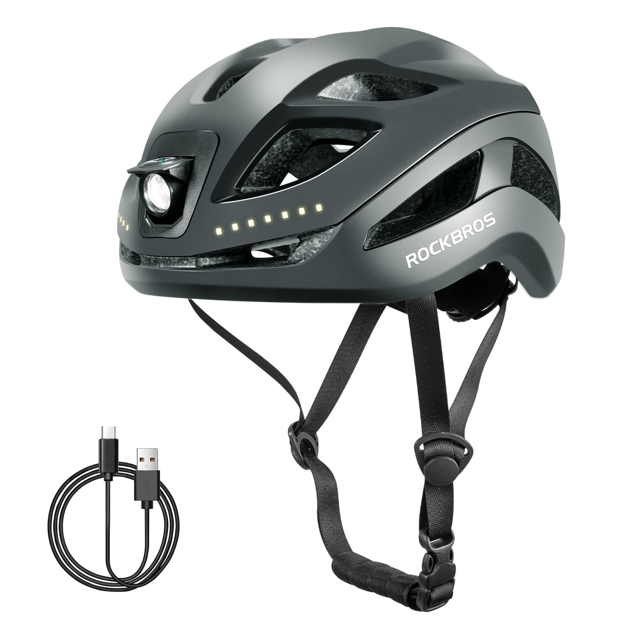Kask Rowerowy z Lampką Męski Damski-ZK-077