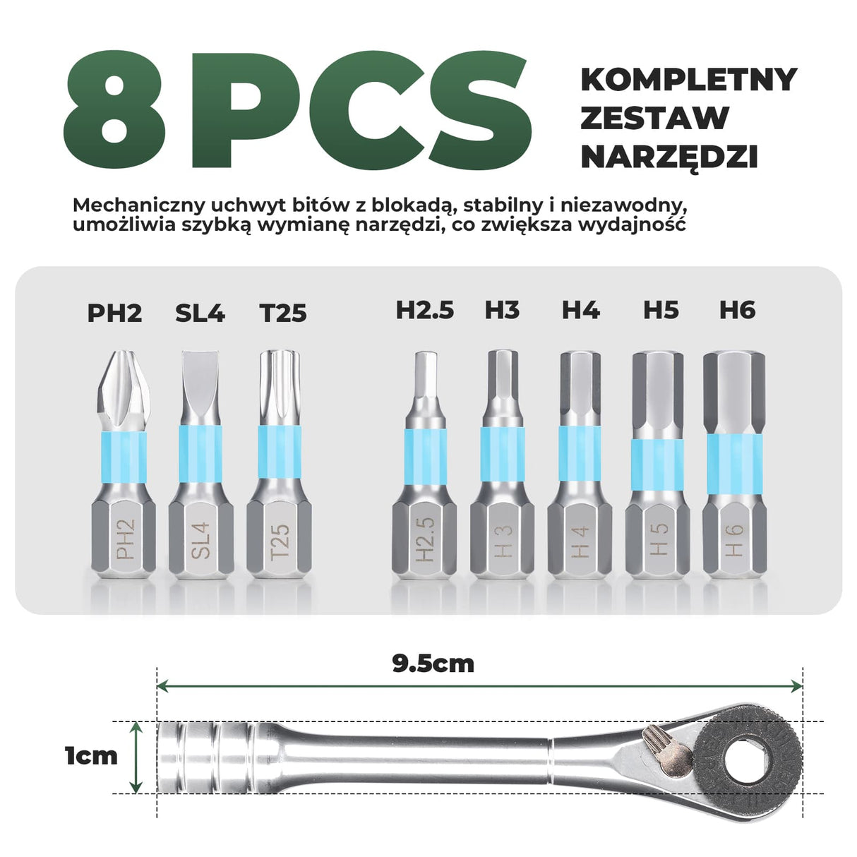 ROCKBROS Klucz z Grzechotką Rowerową 8w1 - TG-8601 Narzędzia do naprawy roweru
