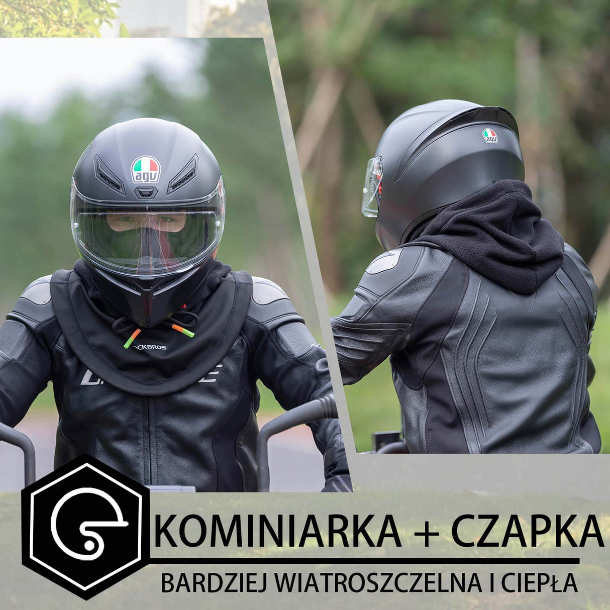 ROCKBROS Zimowa Kominiarka Rowerowa z Kapturem Kominiarki