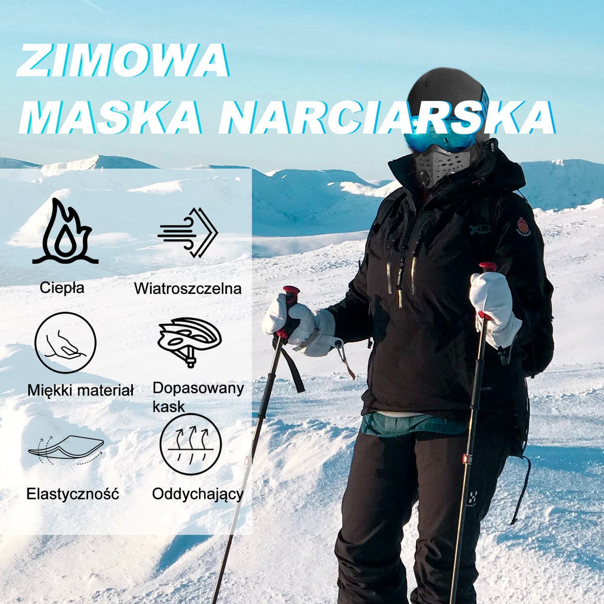 ROCKBROS Kominiarka Wiatroszczelna I Pyłoszczelna Z Zaworem Oddechowym-LF7127-1 Kominiarki