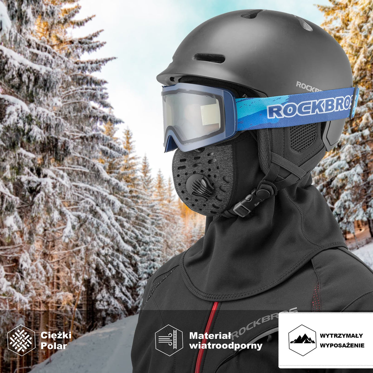 ROCKBROS Kominiarka Wiatroszczelna I Pyłoszczelna Z Zaworem Oddechowym-LF7127-1 Kominiarki