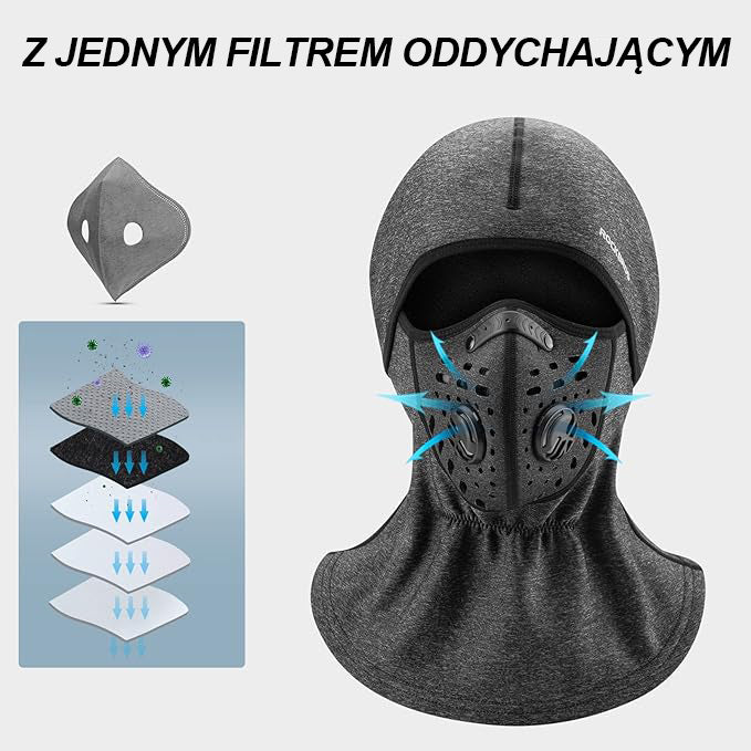 ROCKBROS Kominiarka Wiatroszczelna I Pyłoszczelna Z Zaworem Oddechowym-LF7127-1 Kominiarki