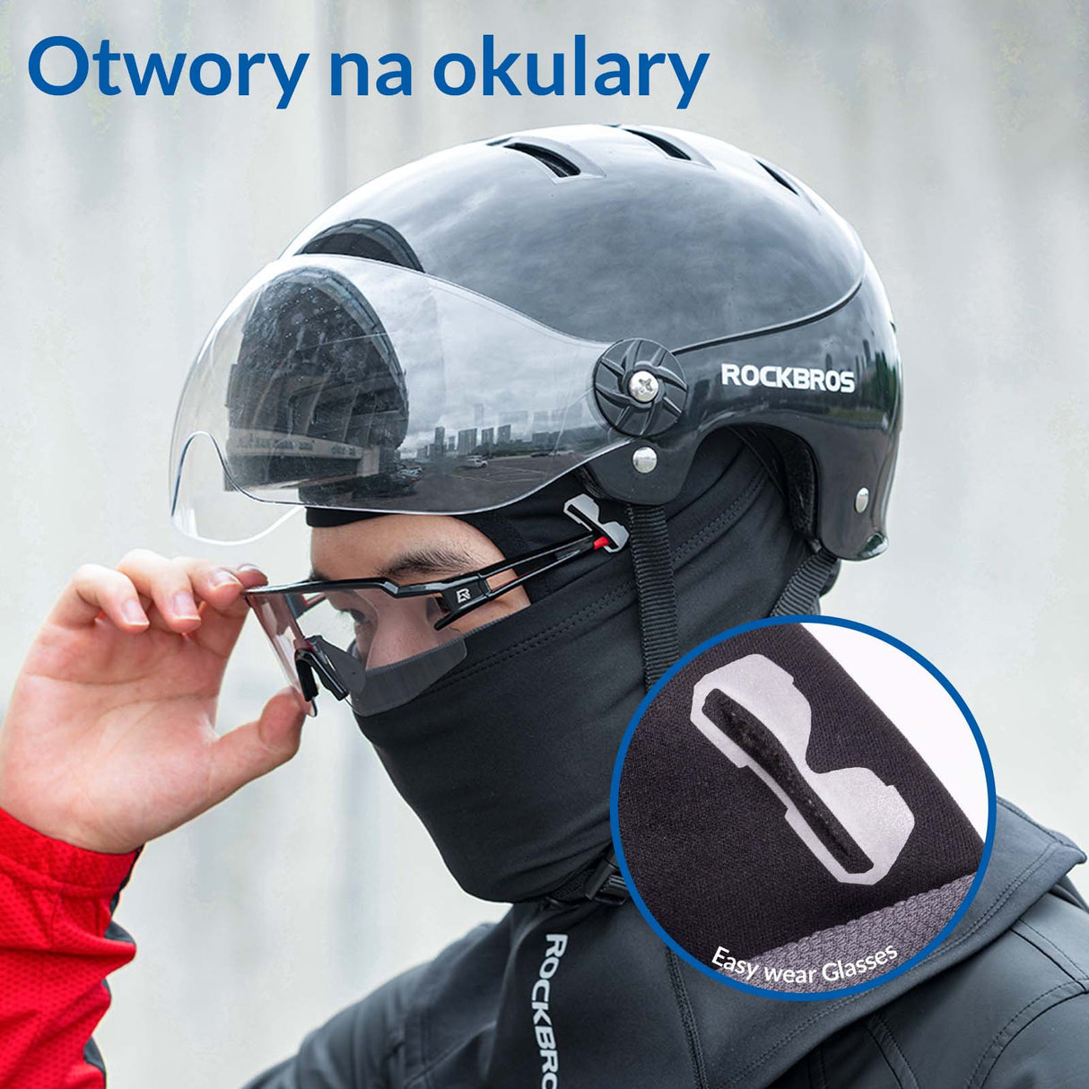 ROCKBROS Kominiarka Zimowa BALACLAVA Narciarska Motocyklowa Rowerowa Uniwesralna Kominiarki