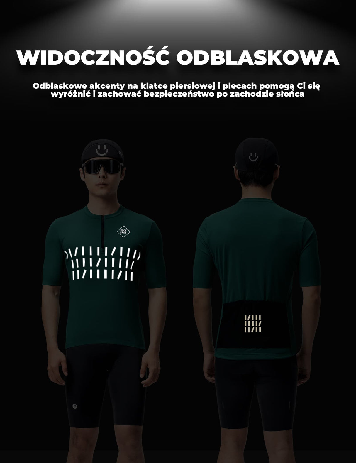 ROCKBROS Koszulka rowerowa z krótkim rękawem i zamkiem 1/2-YDDX008 Koszulki