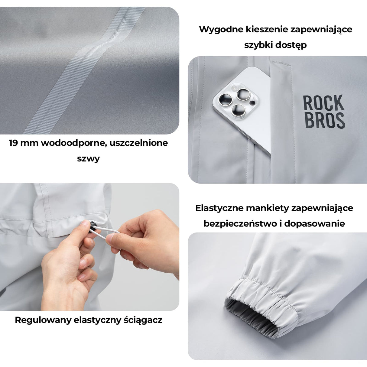 ROCKBROS Kurtka Przeciwdeszczowa Wiatroszczelna i Oddychająca-YPY025 Kurtki