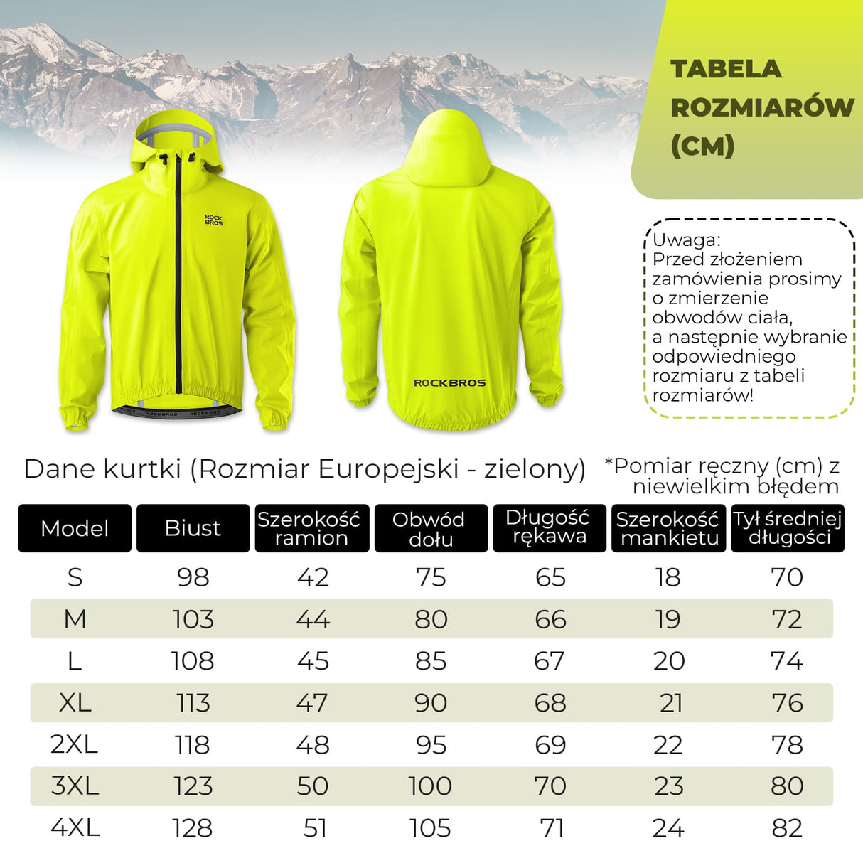 ROCKBROS Kurtki Płaszcz Przeciwdeszczowy Lekki Wodoodporny Mężczyźni i Kobiety-YPY024-1 Kurtki