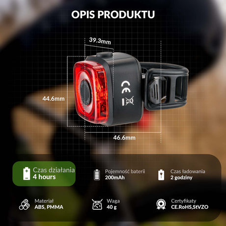 ROCKBROS Tylne Światło Rowerowe LR-06K Światła rowerowe