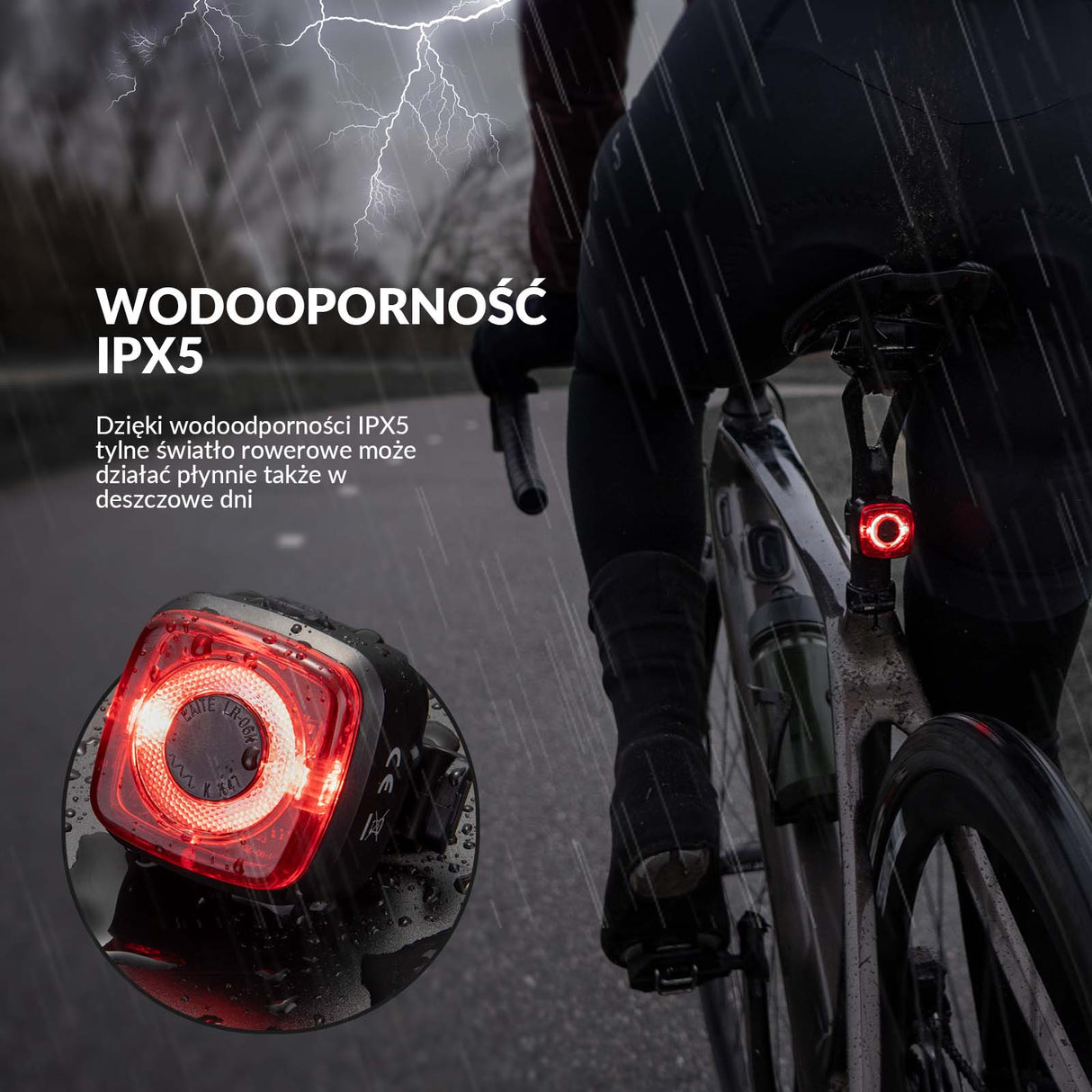 ROCKBROS Tylne Światło Rowerowe LR-06K Światła rowerowe