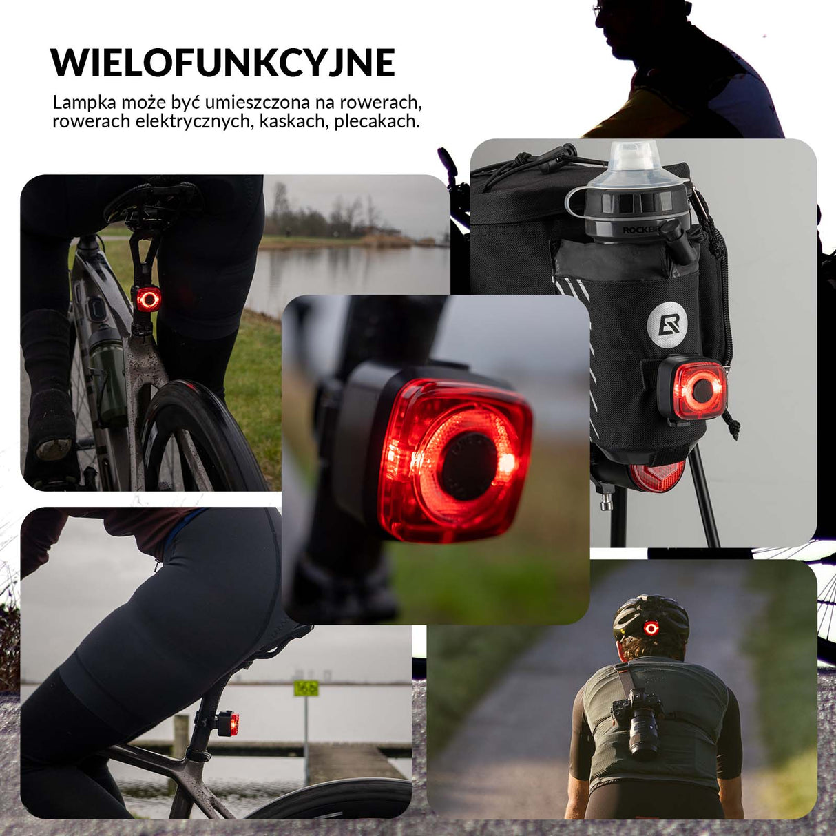 ROCKBROS Tylne Światło Rowerowe LR-06K Światła rowerowe