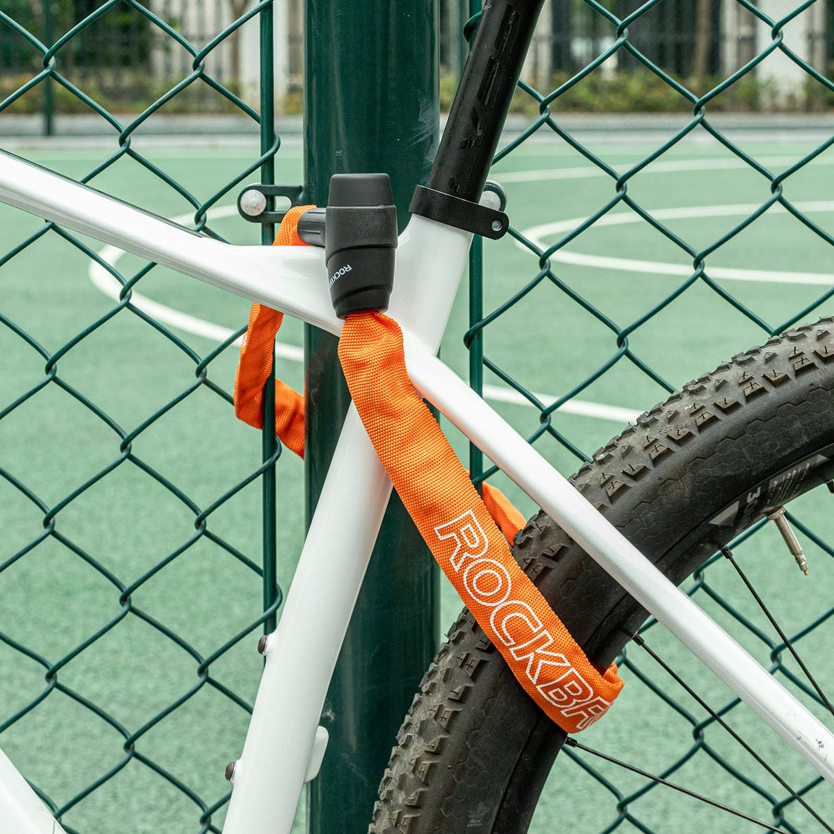 ROCKBROS-PL Łańcuch Antykradzieżowy Zapięcie Rowerowe 95cm Zapięcia