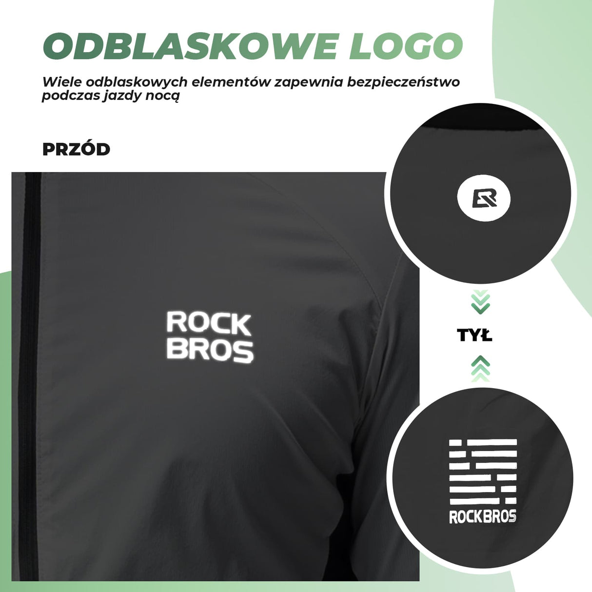 ROCKBROS Lekka Kurtka Rowerowa Z Długim Rękawem Męska-YPW060-1 Kurtki