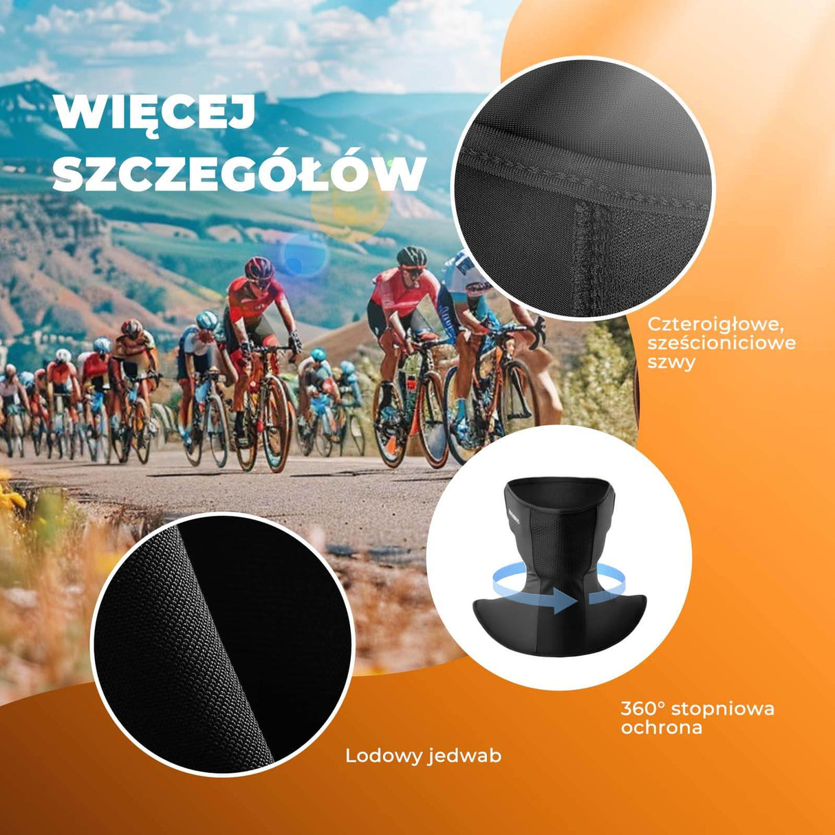 ROCKBROS ROCKBROS Letnia Maska Balaclava Wielofunkcyjna Szybkoschnąca Oddychająca Unisex Osłony twarzy