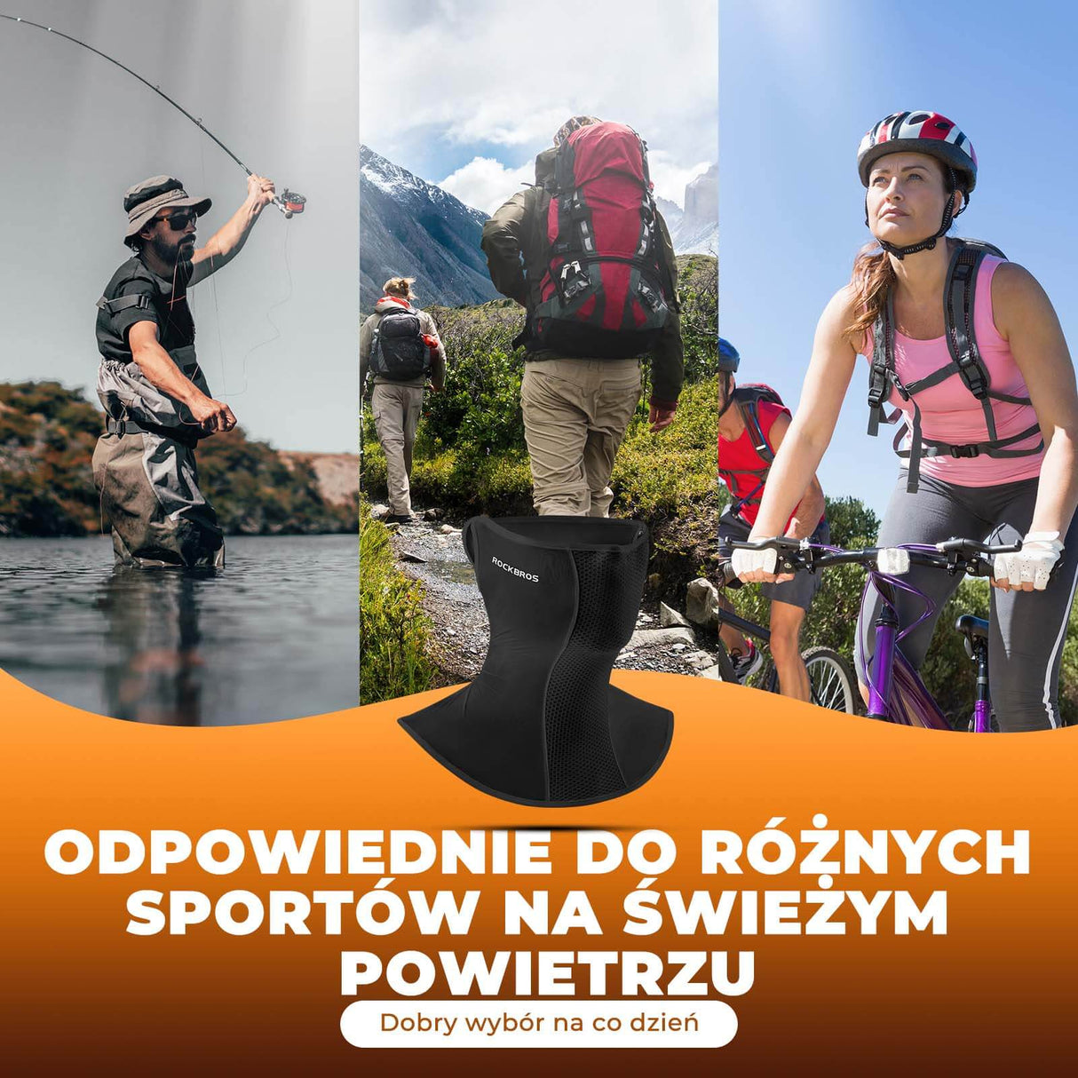 ROCKBROS ROCKBROS Letnia Maska Balaclava Wielofunkcyjna Szybkoschnąca Oddychająca Unisex Osłony twarzy