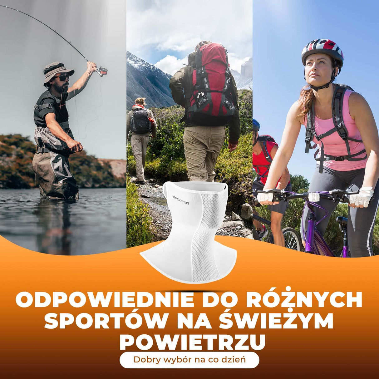ROCKBROS ROCKBROS Letnia Maska Balaclava Wielofunkcyjna Szybkoschnąca Oddychająca Unisex Osłony twarzy