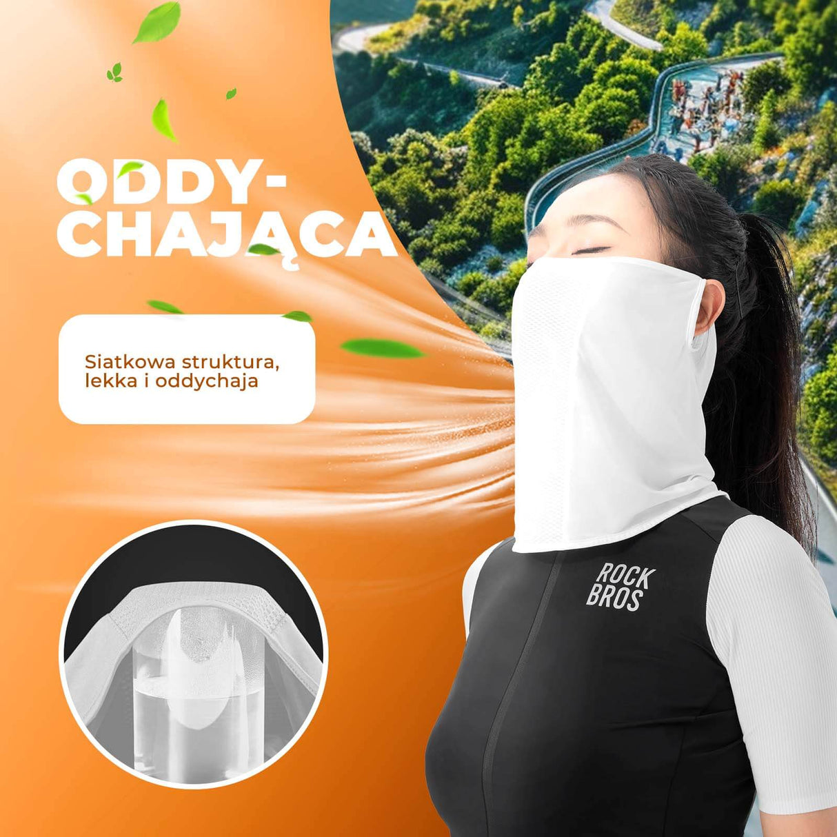 ROCKBROS ROCKBROS Letnia Maska Balaclava Wielofunkcyjna Szybkoschnąca Oddychająca Unisex Osłony twarzy